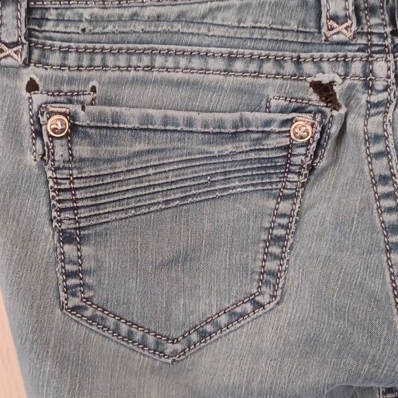 Rock Revival Gia Jeans Size 30 Low-Rise Distressed Thin Stretch Denim Light Wash - Picture 13 of 13